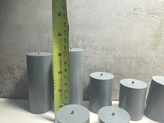 1-1/2″ GRAY PVC plastic solid round stock, 7 pieces, 14-1/4” total length