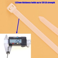 50 PCS White Zip Ties Clear 18 Inch Heavy Duty Cable Ties 120 Lbs Strength UV