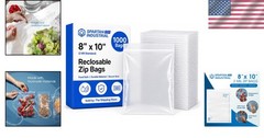 1000 Count 8×10″ Clear Zip Plastic Poly Bags – 2 Mil