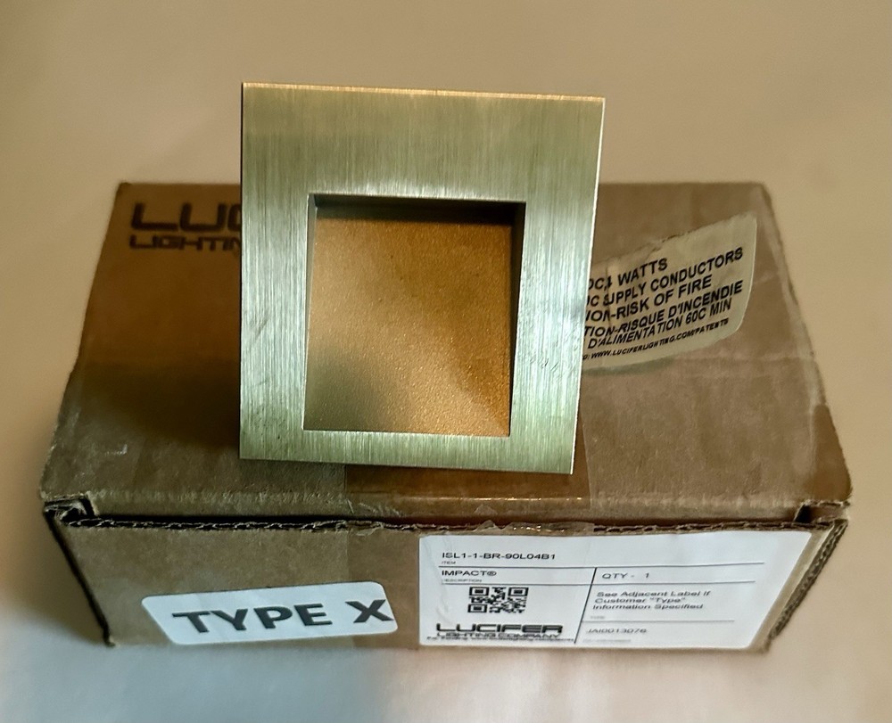 Lucifer Lighting Impact LED Step Light Brushed Brass ISL1-2-BR-80L02B2