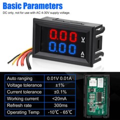 5/10pcs DC100V 10A Digital Voltmeter Ammeter LED Amp Volt Meter Current Gauge US