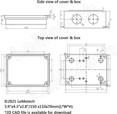 5.9 x 4.3 x 2.8 Inch Junction Box – Durable, Waterproof and Easy to Install