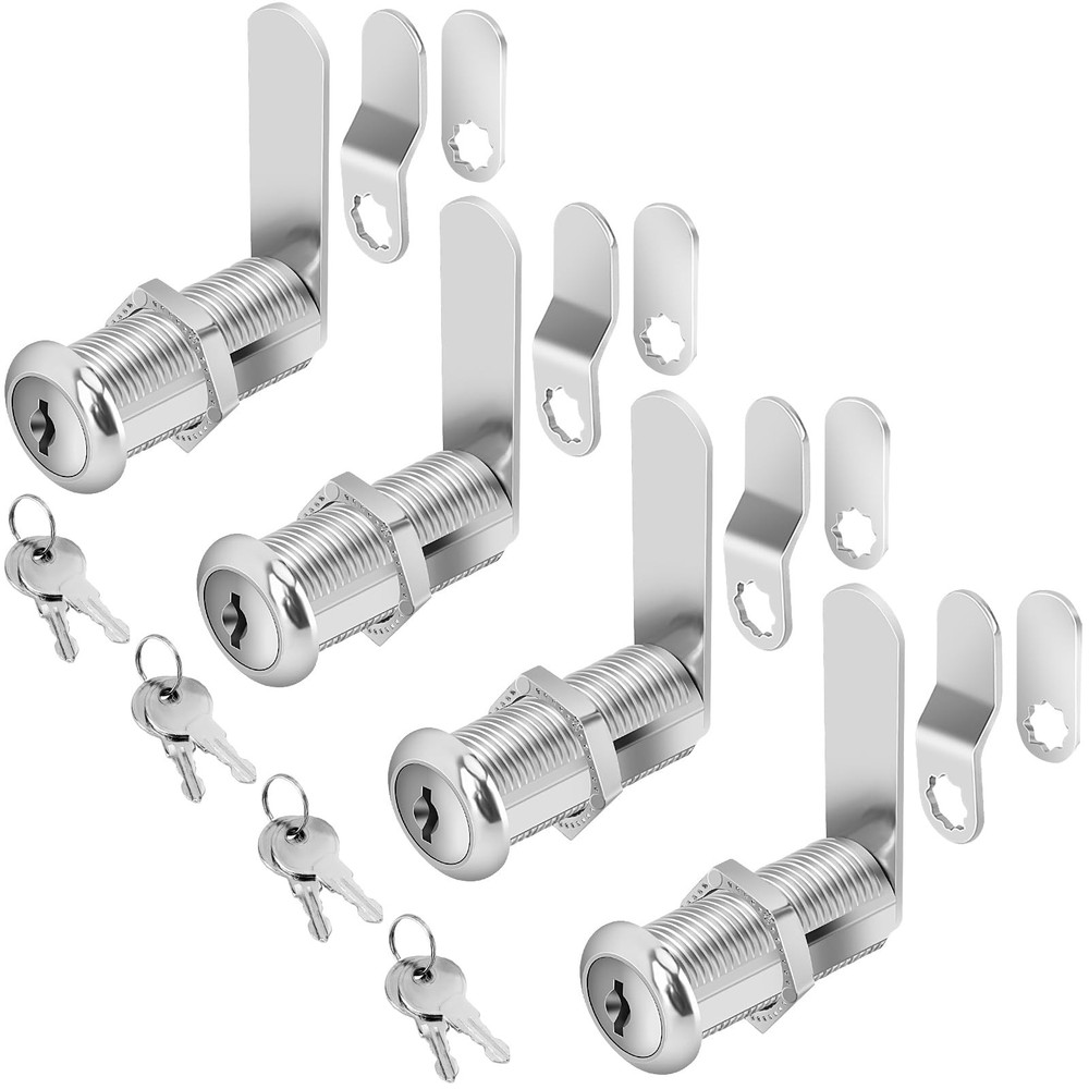 Cylinnda Cabinet Locks, 1-1/2″ Long Cam Locks Keyed Alike, 1-1/2 Inch, 4 pack