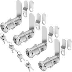Cylinnda Cabinet Locks, 1-1/2″ Long Cam Locks Keyed Alike, 1-1/2 Inch, 4 pack