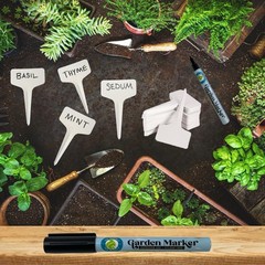 2 Pack Garden Marker Pen Permanent Markers Black (UV Fade Resistant Marker Pens