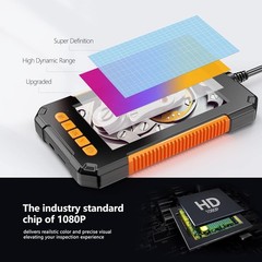 1080P HD Handheld Endoscope Camera 4.3″ Screen with 8 LED Lights for Plumbing