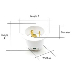 Twist Lock Flanged Inlet 3 Wire, 30 Amps, 250V, NEMA L6-30P – YGF169