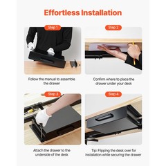 Uimoso 13-inch Slide-Out Under Desk Drawer Organizer for Home and Office