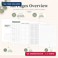 2027-2028 Monthly Planner, 24-Month Calendar, 8.6″ x 11″ Academic Planner | Janu