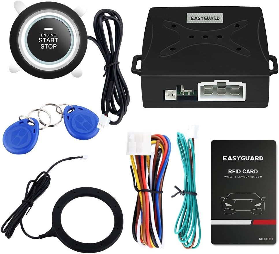 EC004 Smart RFID Push Engine Start Button kit & Keyless Go System Upgrade Key…