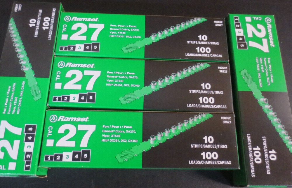 Ramset 3RS27 Green Powder Strip Load .27 Caliber – 5 BOXES 100EA (500)