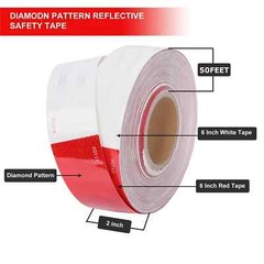 Reflective Trailer Tape Red White Truck Warning Tape Conspicuity Sign Safety Car