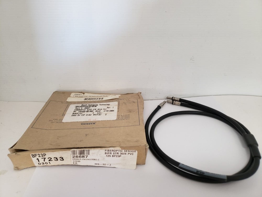 BANNER ENGINEERING BF23P FIBEROPTIC SENSOR BIFURCATED GLASS FIBER (17233) NIB