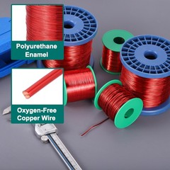 22 AWG Magnet Wire, 22 Gauge 80 oz Enameled Copper Wire, 155C(311F), Red,Blue