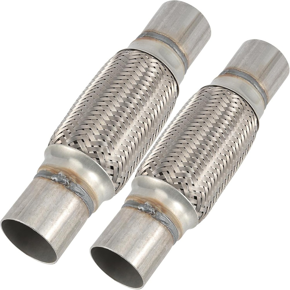2 Pack 2.5 x 6 x 10 Inch Stainless Steel Heavy Duty Exhaust Flex Pipe, Double…