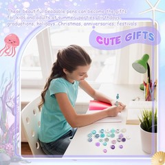 15 Pcs Plastic Beadable Pens Assorted Bead Pens Multicolor Bubblegum Crystal …