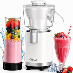 QIBOX Snow Cone Machine & Smoothie Blender 2 in 1, 700W Powerful Shaved Ice Mach