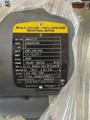 Baldor Reliance Industrial Motor 5HP, 208-230/460 Volts, 3450 RPM, 13-12.2/6.1 A