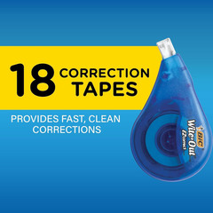 Wite-Out EZ Correct Correction Tape, Tear-Resistant and No Dry Time, 18-Count Pa