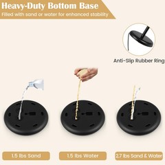 Sign Holder Stand 8.5 x 11 Inch w/ Snap-Open Frame & 360° Rotation for Malls