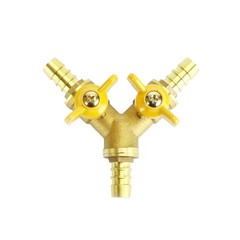 3/8″ Hose Barb Ball Valve Y Shaped 3 Way Connector Barb Brass Fitting OD 11mm