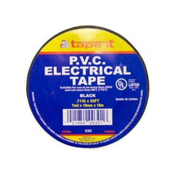 100 Rolls of Black PVC Electrical Tape – .71″ x 60 ft – 7 Mil