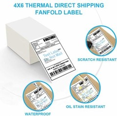 4 x 6 Thermal Shipping Paper Roll of 500 Labels Self-adhesive Mailing for Rollo