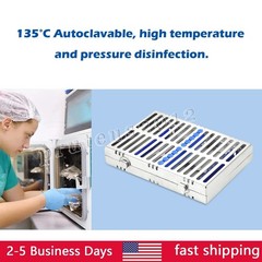 5 DENTAL SURGICAL AUTOCLAVE STERILIZATION CASSETTES RACKS BOX FOR 10 INSTRUMENTS