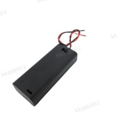 2 Slot AAA Battery Holder Case Box Leads ON/OFF Switch Cover Standard Container