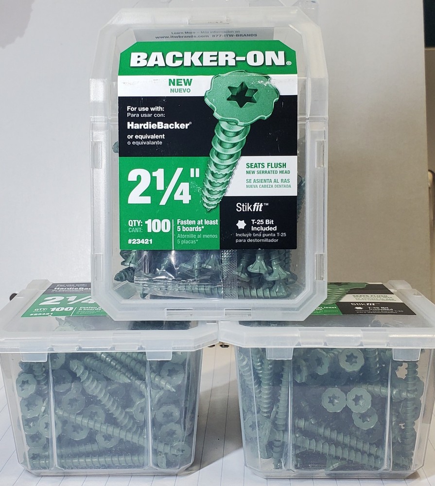 3 Packs 100ct Ea.Backer-On No. 9 X 2-1/4 in Star Round Flat Head Serrated Screws