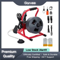 Professional 50ft Manual Drain Cleaner Machine – for 3/4″ to 3″ Pipes, 6 Cutters