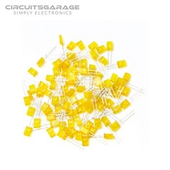 50 x 2x5x7mm Colored Bright Yellow Rectangle LED Light Emitting Diode Bulb – USA