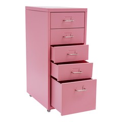 Metal File Storage Cabinet, 5 Drawer Under Desk Filing Cabinets with Wheels