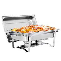 6x 8QT Chafing Dish Stainless Steel Chafer Complete Set with 2 Warmers Buffet