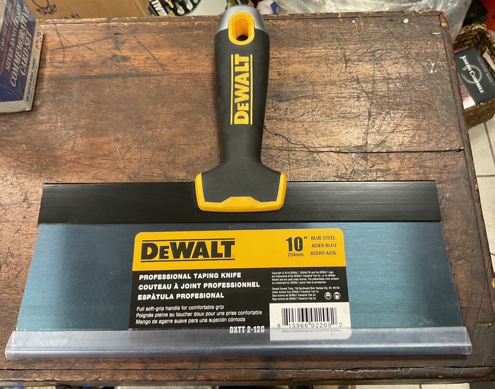 DEWALT Drywall 10″ Blue Steel Taping Knife w/ Soft Grip Handle | DXTT-2-126