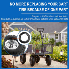 Push Nuts for Dolly Wheel Lock Washers, Hard-To-Find Spring Steel Push-On Pushnu