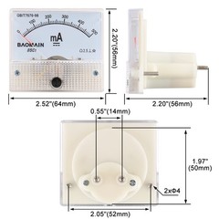 Analog Ammeter 85C1 DC 0-500mA Micro Amp Gauge Current Measurement Panel Meter
