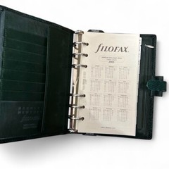 Filofax Barneys New York Lizard Leather Planner Hunter Green 6-Ring Organizer 20