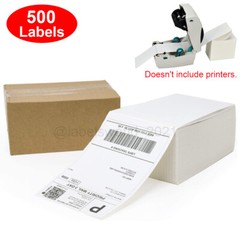 500 4″ x 6″ Fanfold Direct Thermal Shipping Labels for Zebra and Rollo Printers