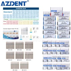 147 Types AZDENT Dental Diamond Burs FG Burs for High Speed Handpiece