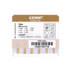 10Box AZDENT Dental Endodontic Gold Taper NITI Rotary Files Engine Use 25mm