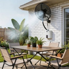 20″ Wall Mount Misting Fan, 4-Speeds Industrial Oscillating Fan w/6L Water Tank