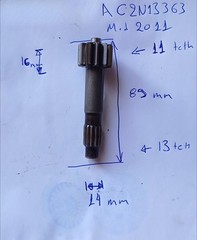 Fits Bobcat E32 Travel Motor Shaft 18T 98mm ,11T/13T 89mm Sun Gear Center Tooth