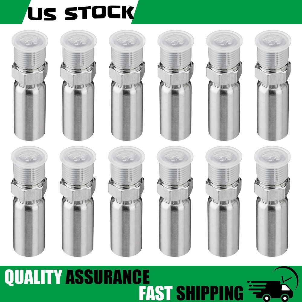 Heavy Duty 1/4″ ID to 3/8″ NPTF Male Hydraulic Hose End Fitting 12 Pcs