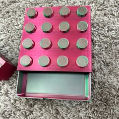 3D Printed Building Block Desk Organizer Set Pink Green Iridescent Drawer Tape