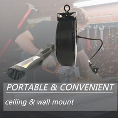 Aceland Portable Corded Led Work Light 30 Feet Retractable Cord Reel 1600