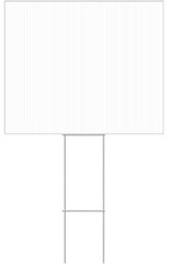 14″ X 18″ Create Your Own Yard Sign Steel H-Frame White Blank Corrugated Plastic