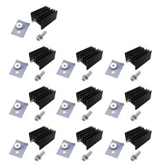 Easycargo 10 Packs TO-220 Heatsink + Insulator Mounting Screws Kits for Black