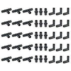 EFIELD 45 PCS Pex A Poly Expansion Fittings 3/4″ Combo: Elbow Coupler Tee (15/Ea