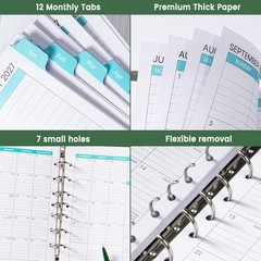 2028 Monthly Planner Refill A5 7-Hole Punched Planner Inserts July 2026-2028